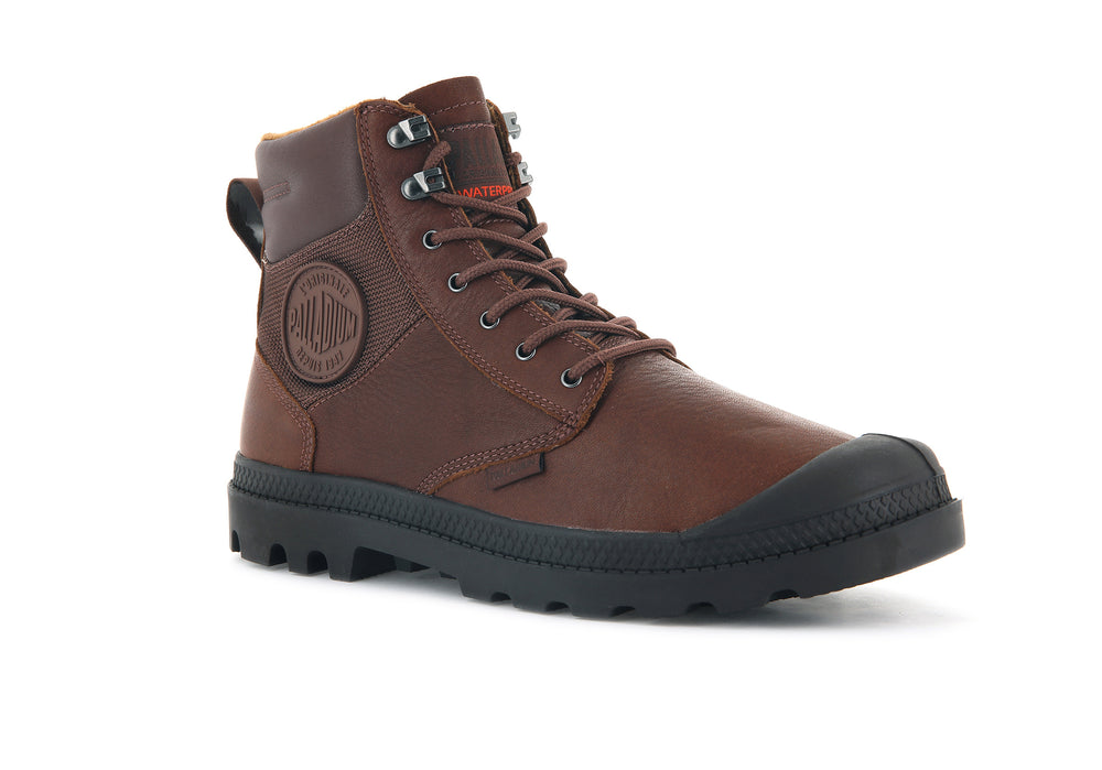 Botas Palladium PAMPA SHIELD WP+ LTH Hombre Mahogany | Costa Rica-03628